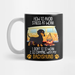 Camping With Dachshund To Avoid Stress Mug